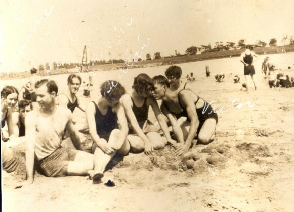 A group of young colonists on a trip to the beach.